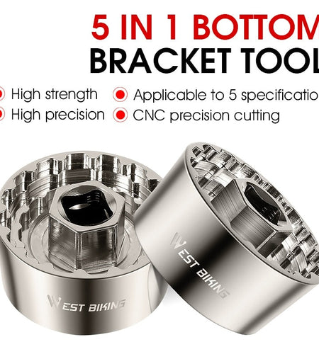 5 in 1 Bicycle Bottom Bracket Remover Repair Tools Bike Axis Puller Extractor for R60 BB-9100 DUB16T FSA386 Riding Cycling Part