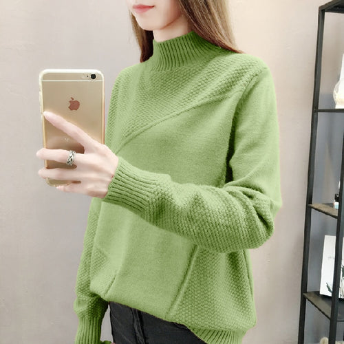 Load image into Gallery viewer, Women Solid Thick Turtleneck Winter Pullover Sweater Long Sleeve Knitted Korean  Loose Jumper Top Warm Sweater Coat
