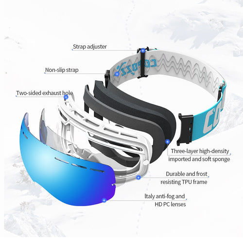 Load image into Gallery viewer, Kids Ski Goggles 4-15 years old Professional Anti-fog Child Snowboard Goggles Double UV400 Kids Skiing Mask Glasses
