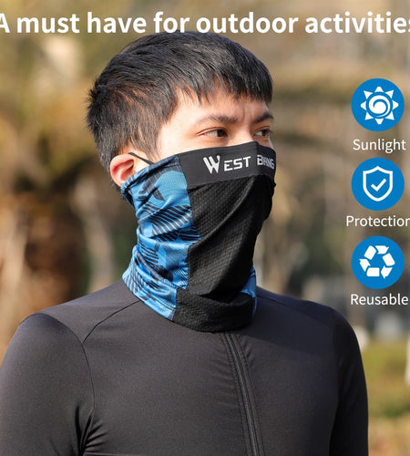 Summer Cycling Sport Scarf Ice Silk Anti-UV MTB Road Bike Headwear High Elastic Breathable Dustproof Running Bandana