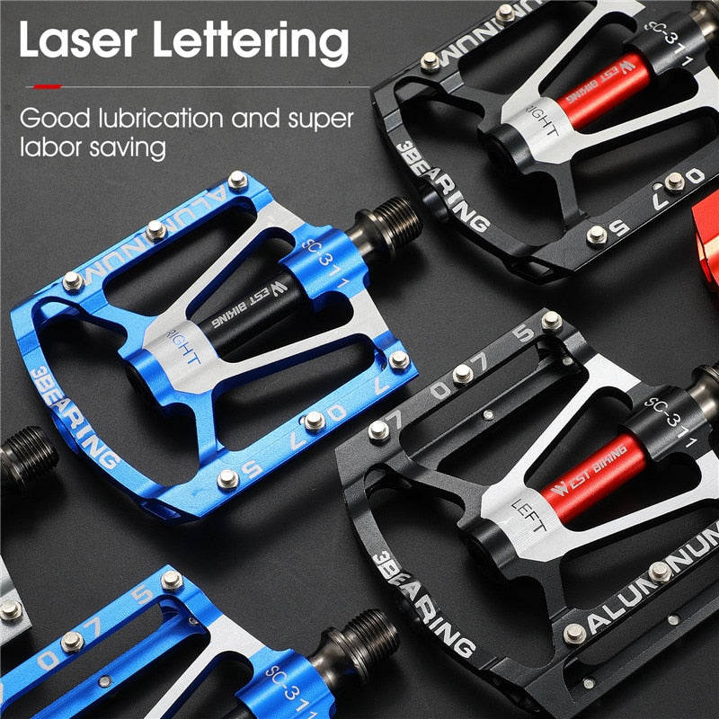 3 Bearings Bicycle Pedals CNC Alloy Ultralight MTB Road Bike Part Anti-slip Flat BMX Pedals Cycling Accessories