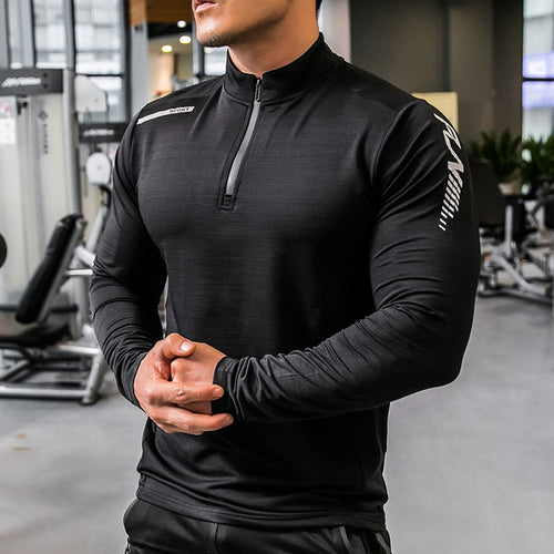 Load image into Gallery viewer, Mens Gym Compression Shirt Male Rashgard Fitness Long Sleeves Running Clothes Homme Tshirt Football Jersey Sportswear Dry Fit
