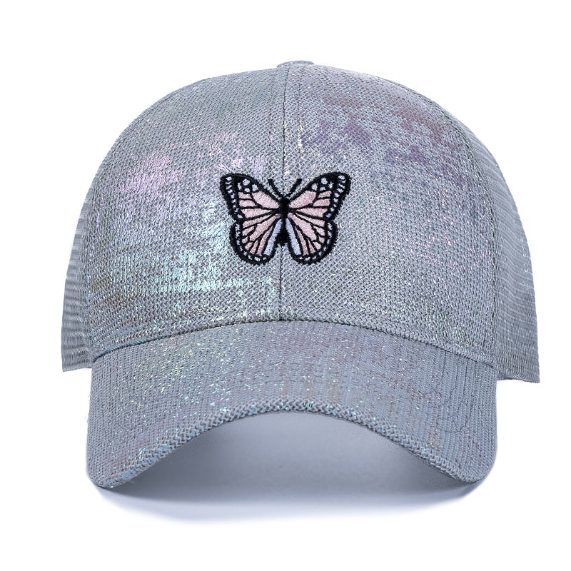 Stylish Women's Cap Summer Trucker Hats For Women Fashion Soild Butterfly Embroidery Baseball Cap Outdoor Streetwear Hat Cap