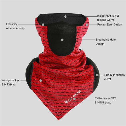 Load image into Gallery viewer, Winter Warm Cycling Face Mask Windproof Fleece Running Sport Ski Mask Balaclava Neck Scarf Breathable Road Bicycle Cycling Masks
