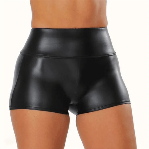 Load image into Gallery viewer, High Waist Shorts For Women Summer Booty Shorts Korean Style Sexy Black Shorts High Waist Sports Sweatpants Leather Shorts
