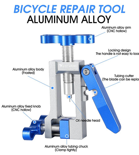 2 in 1 Bicycle Brake Hydraulic Hose Needle Driver Cutter Repair Tool for MTB Road Bike Hydraulic Brake BH90 BH59