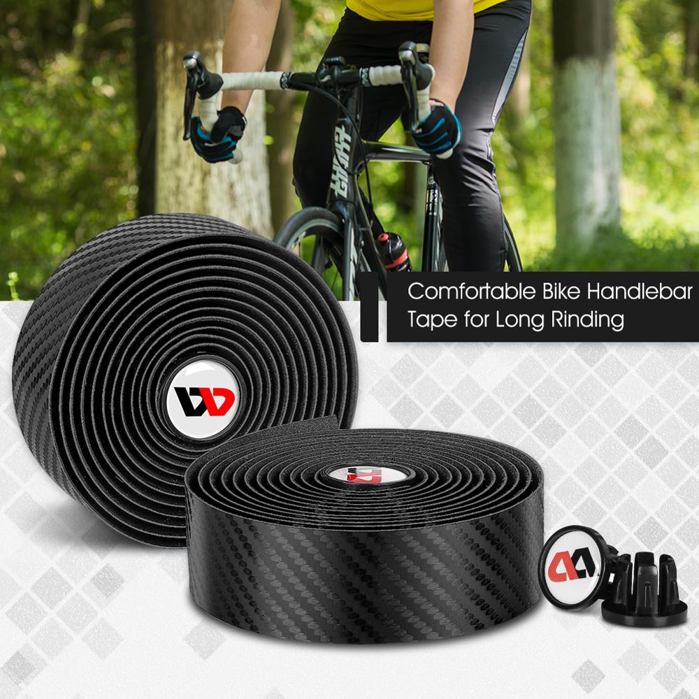 Bike Handlebar Tape EVA PU Road Bicycle Handlebar Tape Anti-slip Shock Absorption Cycling Wrap End Plug Accessories