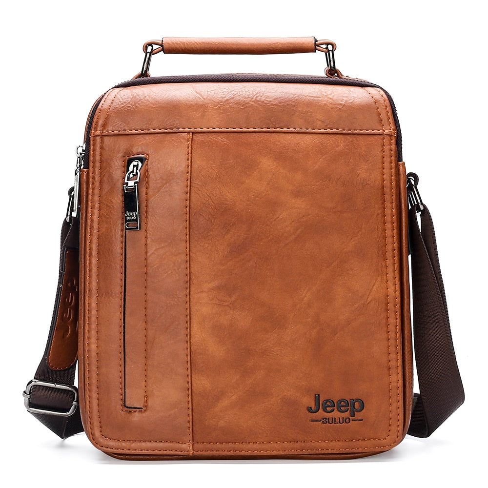 Brand Men's Messenger Shoulder Bag High Quality Fashion Split Leather Crossbody Man Bags Big Capacity For 9.7 In iPad