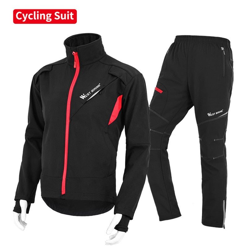 Winter Thermal Cycling Running Jacket Windproof Ski Snow Snowboard Jacket and Pants Set Men Women Sportswear Suit