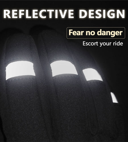 Winter Thermal Full Finger Touch Screen Cycling Gloves Reflective Windproof Warm Bike Gloves Waterproof Bicycle Glove Men Women