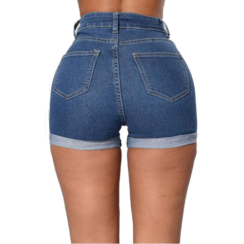 Load image into Gallery viewer, Women Denim Shorts Fashion Summer High Waist Wide-Legged Shorts Loose Blue Short Jeans Sexy Hemming Wash female Jeans
