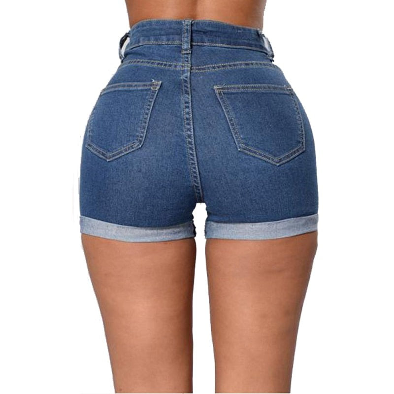 Women Denim Shorts Fashion Summer High Waist Wide-Legged Shorts Loose Blue Short Jeans Sexy Hemming Wash female Jeans