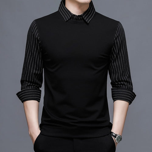 Load image into Gallery viewer, Top Grade Two New Fashion Brand Slim Fit Black Striped Shirt For Men Fasion Long Sleeve Korean College Casual Mans Clothes
