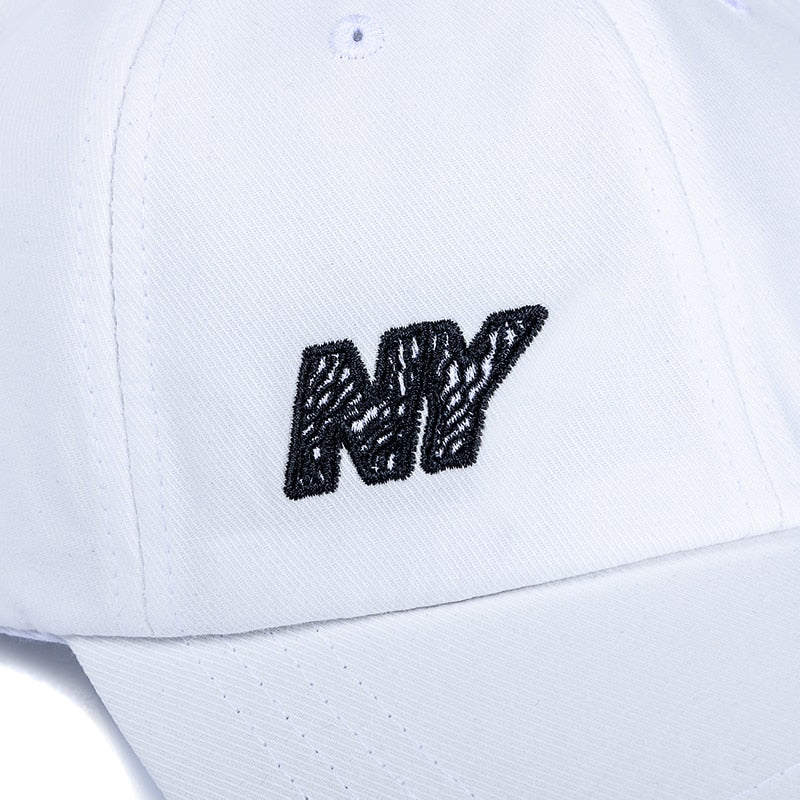 Cotton Cap For Women Men Fashion NY Embroidered Baseball Cap Red Letters Plain Style Adjustable Outdoor Streetwear Hat Cap