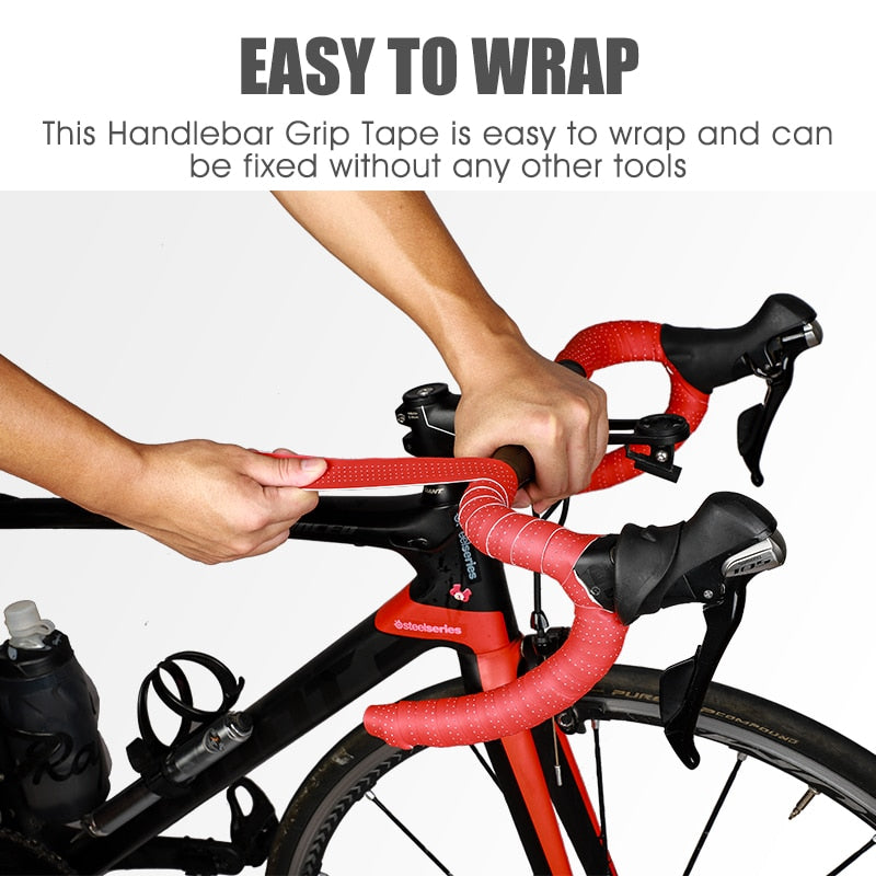 Road Bike Handlebar Tape EVA PU Bicycle Handlebar Tape Anti-slip Shock Absorption Cycling Wrap End Plug Accessories