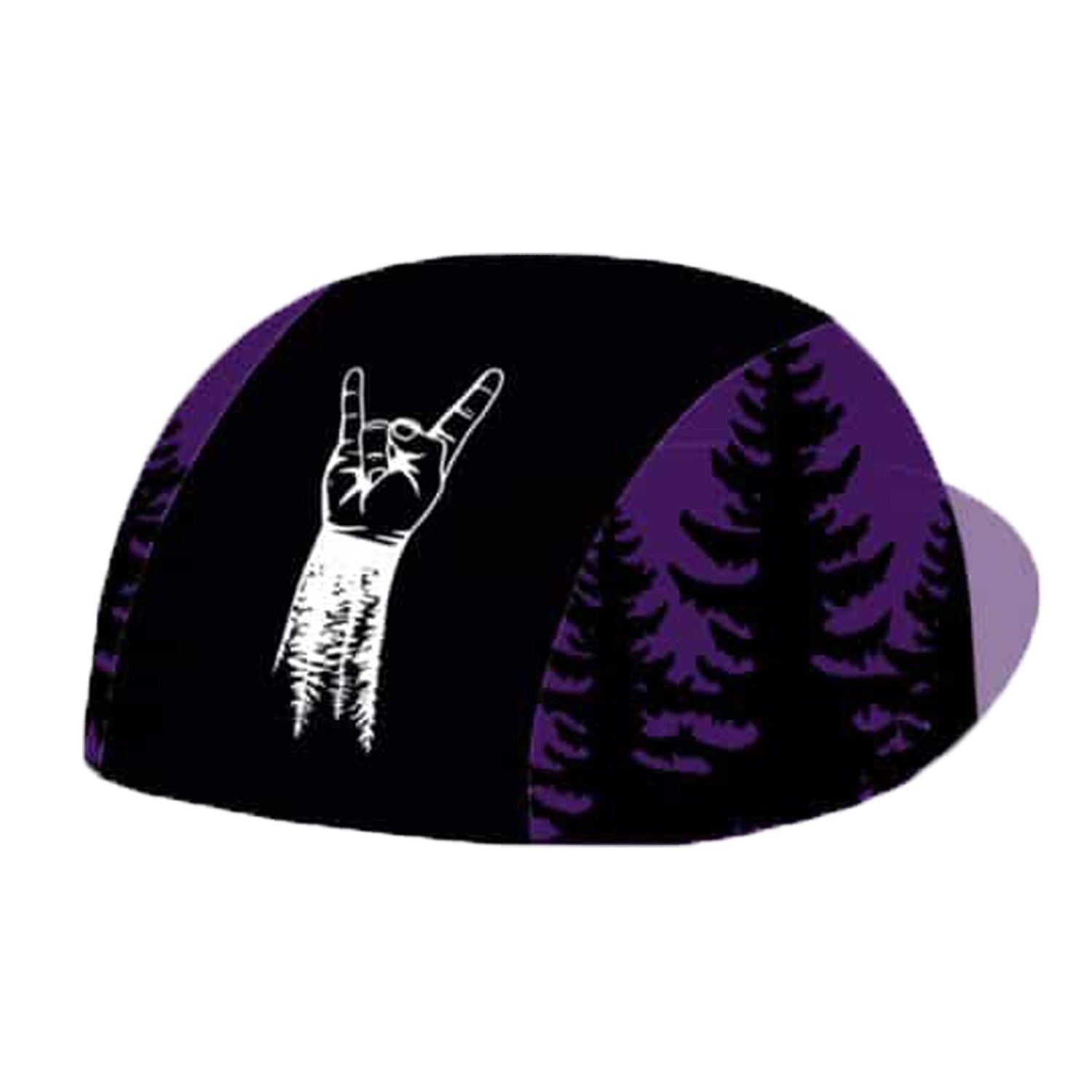 Classic Retro Forest Finger Printing Polyester Cycling Caps  Purple Black White Quick Dry For Bicycle Hats  Men And Women Wear