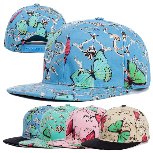 Load image into Gallery viewer, Women Cap Fashion Cotton Butterfly Flower Digital Printing Baseball Cap Female Outdoor Street Hip Hop Snapback Hat
