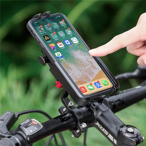 Load image into Gallery viewer, Universal Bike Phone Holder Alloy Rotatable Cycling Smartphone Mount Stand Motorcycle Electric Bicycle Phone Holder
