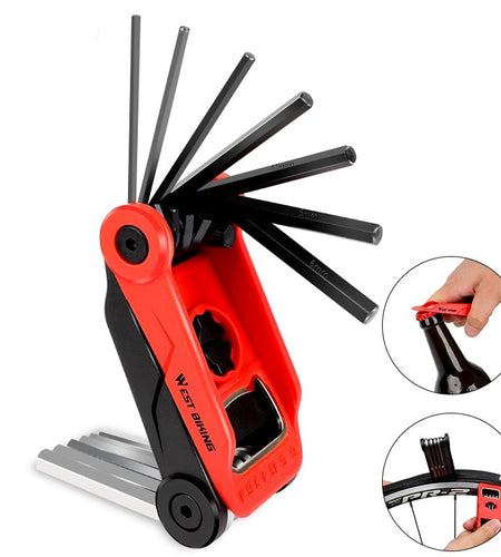 Bicycle Tools Kit Cycling Repair Hex Allen Wrench Bottle Opener Tire Lever Multitool Set MTB Road Bike Repair Tool