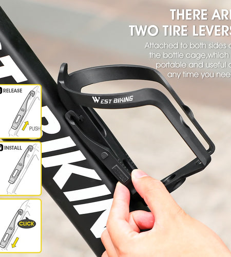 2 in1 Bicycle Water Bottle Cage With 2 Tire Levers MTB Road Bike Bottles Cage Drink Cup Holder Cycling Accessories