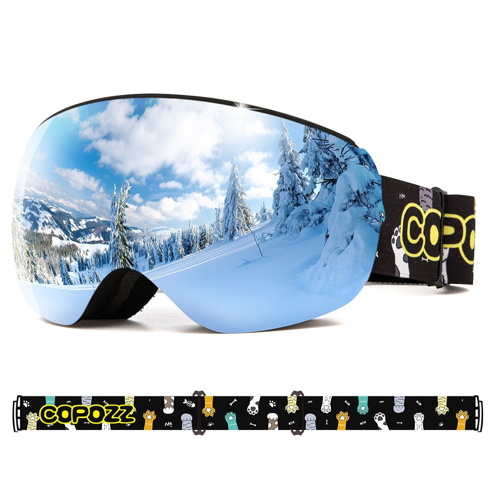 Professional Children Ski Goggles Anti-fog Frameless Ski Eyewear Windproof Sports Equipment Winter Ski Goggles for kids