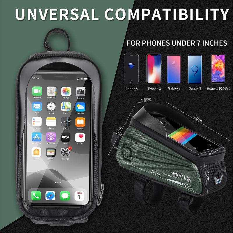 Waterproof Bicycle Bag 7.0 Inch Sensitive Touch Screen Phone Bag MTB Road Bike Front Frame Bag Cycling Accessories