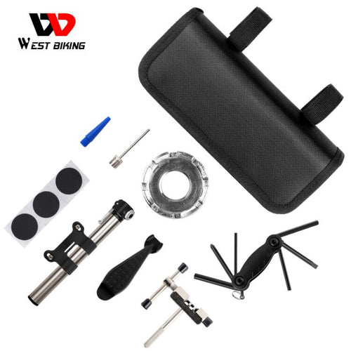 Load image into Gallery viewer, Portable Bicycle Multifunctional Tool Kits Set With Storage Bag Bike Pump Chain Cutter Cycling Tire Repair Tools
