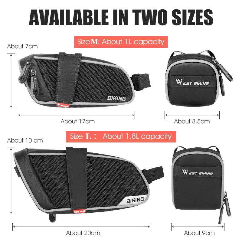 Waterproof Bicycle Saddle Bag MTB Road Bike Saddlebags Reflective Striped Bicycle Tool Holder Bag MTB Accessories