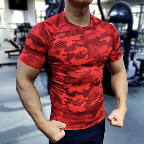 Load image into Gallery viewer, Men Running Compression T-shirt Short Sleeve Sport Tees Gym Fitness Sweatshirt Male Jogging Tracksuit Homme Athletic Shirt Tops
