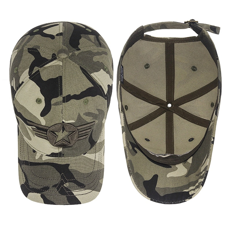 Men's Baseball Cap Women Snapback Hat Cotton Tactical Cap Black Camouflage Army Caps 3D Embroidery Bone Trucker