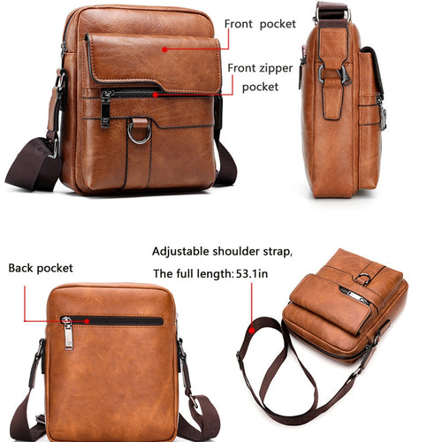 Load image into Gallery viewer, Man Leather Bag Shoulder Crossbody Bags For Men Cow Split Leather Male iPad Business Messenger Bag
