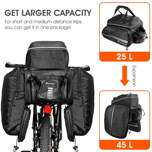 Load image into Gallery viewer, Quality EVA Hard Shell Bike Bag Waterproof MTB Road Bicycle Trunk Seat Bag Large Capacity Travel Cycling Panniers
