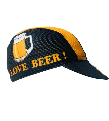 Classic I Iove Beer Polyester Cycling Caps Spring Summer Yellow Black Breathable For Bicycle Men  Women Wear Bandana