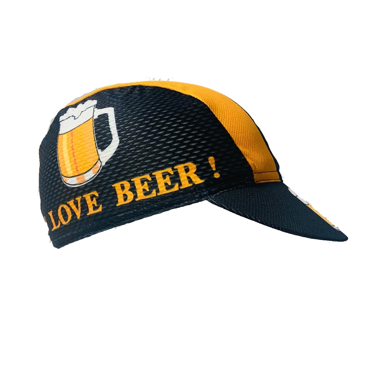 Classic I Iove Beer Polyester Cycling Caps Spring Summer Yellow Black Breathable For Bicycle Men  Women Wear Bandana