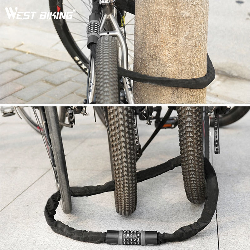 Bicycle Chain Lock 5 Password Digital Bike Lock Security Anti-Theft Motorcycle Cycling MTB Road Bike Accessories