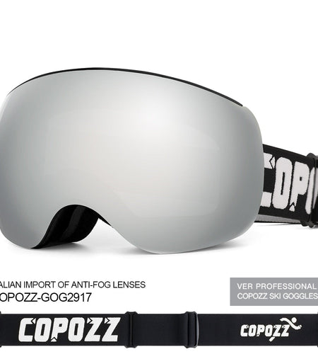 Snowboard ski goggles UV400 Protection Magnet adsorption anti-fog lens TPU ski glasses Snow Skiing Glasses big Mask