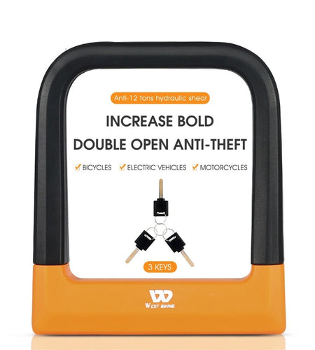 Bicycle U Lock Safety Anti-theft Motorcycle Scooter Door Lock  MTB Road Bike Frame Wheel Lock Cycling Accessories