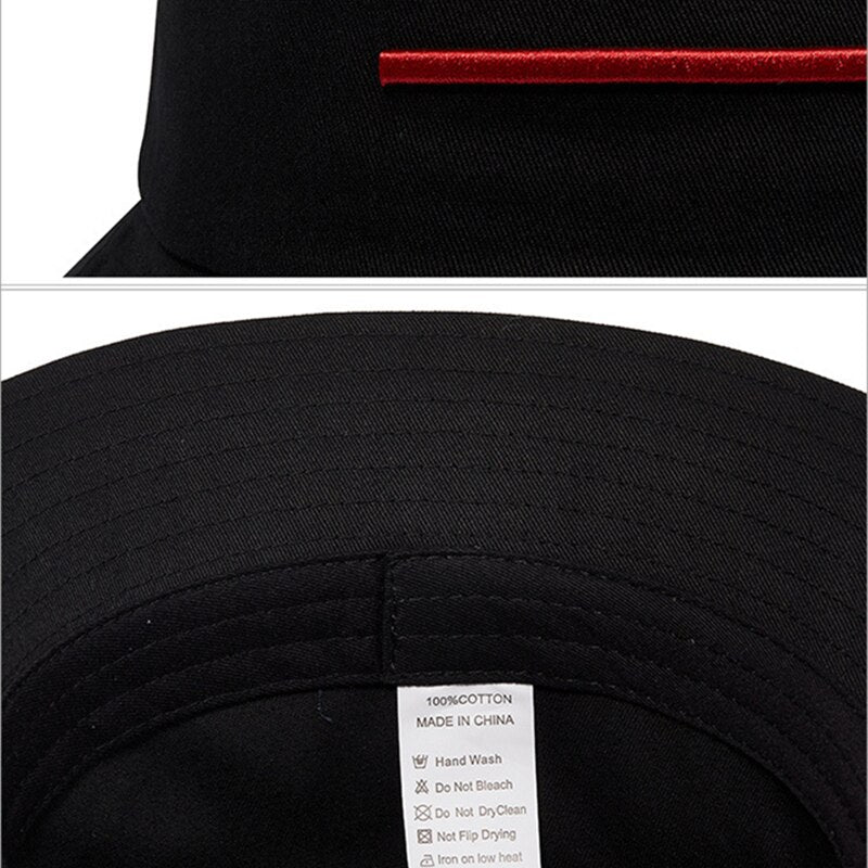 High Quality Bucket Hats For Women Solid Black Summer Hat Men's Panama Hat 100% Cotton Flat Top Sun Fisherman Cap 59cm