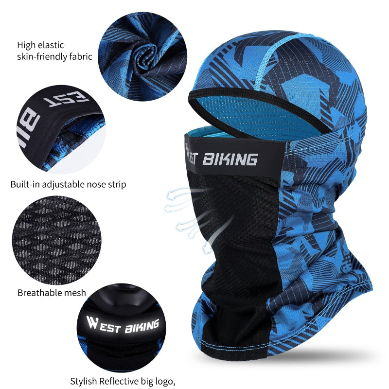 Anti-UV Summer Cycling Headwear Ice Silk Breathable Outdoor Sport Running Scarf Dustproof Protection Balaclava Cap