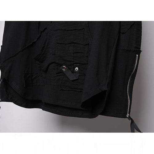 Load image into Gallery viewer, Harajuku Hoodie Sweatshirt Men Autumn Patch Patchwork Cotton Pullover Hip Hop Streetwear Hoodies Sweat Shirt Black WB214
