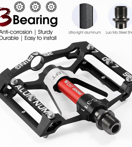 3 Bearings Bicycle Pedals CNC Alloy Ultralight MTB Road Bike Part Anti-slip Flat BMX Pedals Cycling Accessories