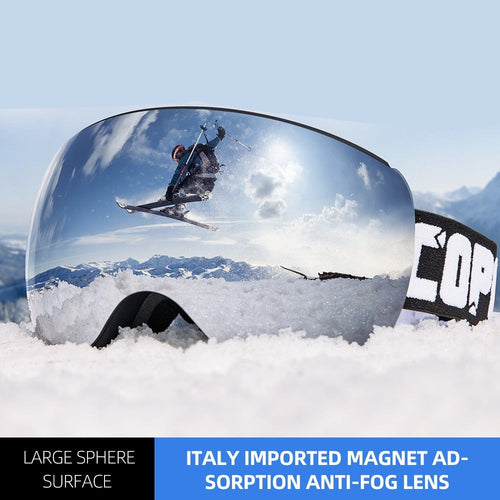 Load image into Gallery viewer, Snowboard ski goggles UV400 Protection Magnet adsorption anti-fog lens TPU ski glasses Snow Skiing Glasses big Mask
