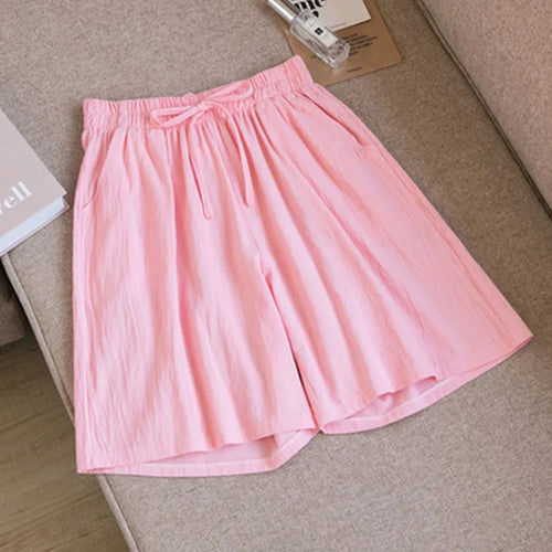 Load image into Gallery viewer, Women shorts Summer Casual Solid Cotton Linen shorts high waist loose shorts for girls Soft Cool female shorts M-3XL
