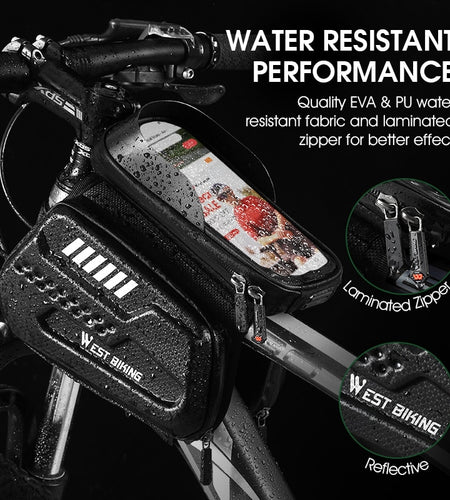 Bicycle Bag Waterproof Bike Frame Bag Touchscreen Phone Case Cycling Bags MTB Bike Top Tube Handlebar Bicycle Bag