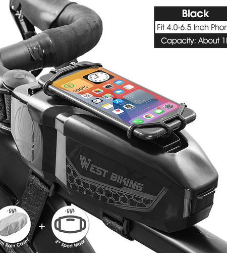 Waterproof Bicycle Bag With 4-6.5 Inch Phone Holder Front Frame Top Tube MTB Bike Bag PC Shell Cycling Accessories