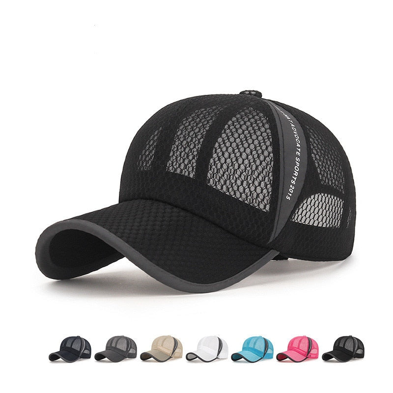 Women Men Summer Unisex Baseball Caps Female Male Breathable Mesh Snapback Hats Solid Casual Sport Fishing Hats Cap