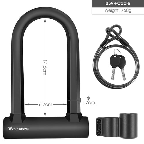 Load image into Gallery viewer, Bicycle U Lock MTB Road Bike Padlock 2 Keys Anti-theft Safety Motorcycle Scooter Cycling Lock Bicycle Accessories
