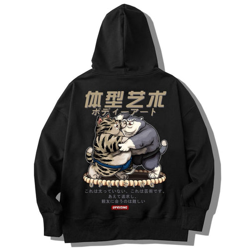 Load image into Gallery viewer, Hoodie Sweatshirt men&#39;s fashion old man men&#39;s long-sleeved Sweatshirt casual high street Hoodie street clothing fat cat sumo
