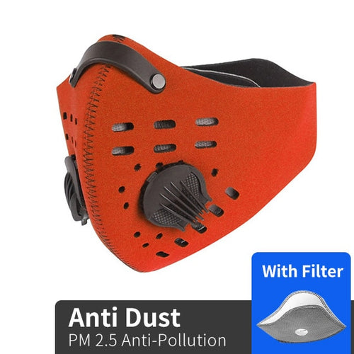 Load image into Gallery viewer, Sport Face Mask With Activated Carbon Filter PM 2.5 Anti Pollution Mask Training Running Anti-dust Cycling Mask
