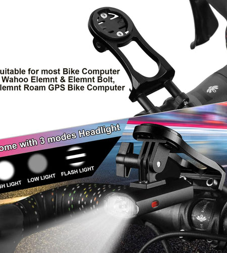 Bike Light With GoPro Mount Holder For Garmin Bryton Computer USB Rechargeable Waterproof 300LM Bicycle Flashlight